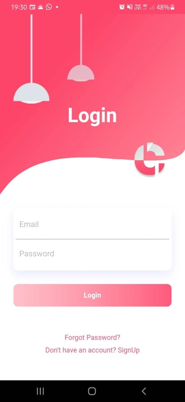 Login page